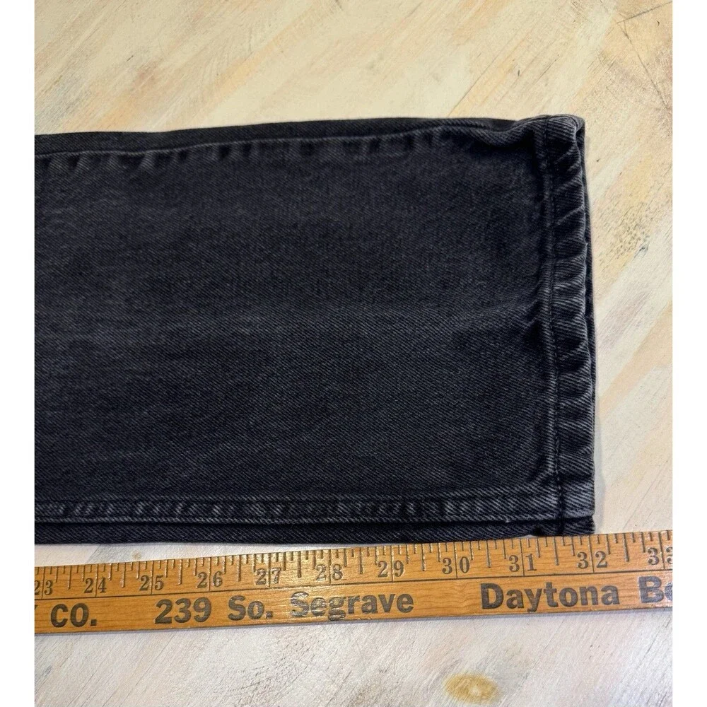 Harley Davidson Jeans Mens 36x34 Black Denim Straight Leg Biker Moto Vintage